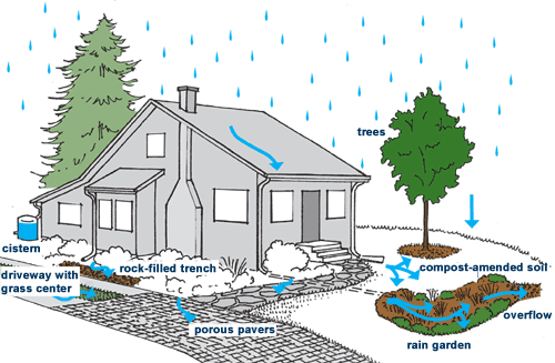 Some examples of storm water mitigation techniques.